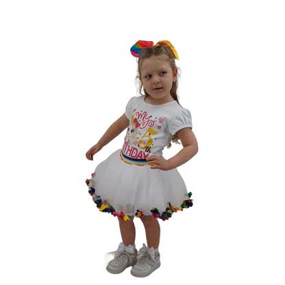 Radiant Rose Tutu Skirt with Birthday Top