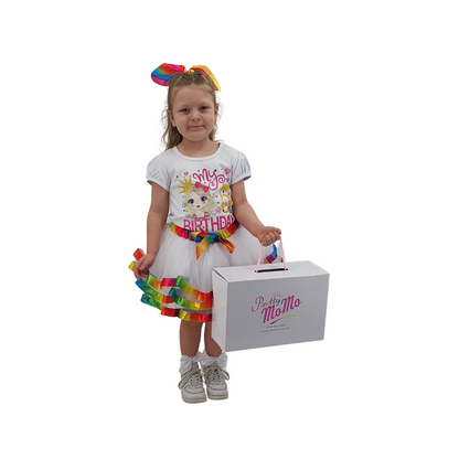 Rainbow Tutu Skirt with Birthday Top