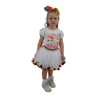 Radiant Rose Tutu Skirt with Birthday Top