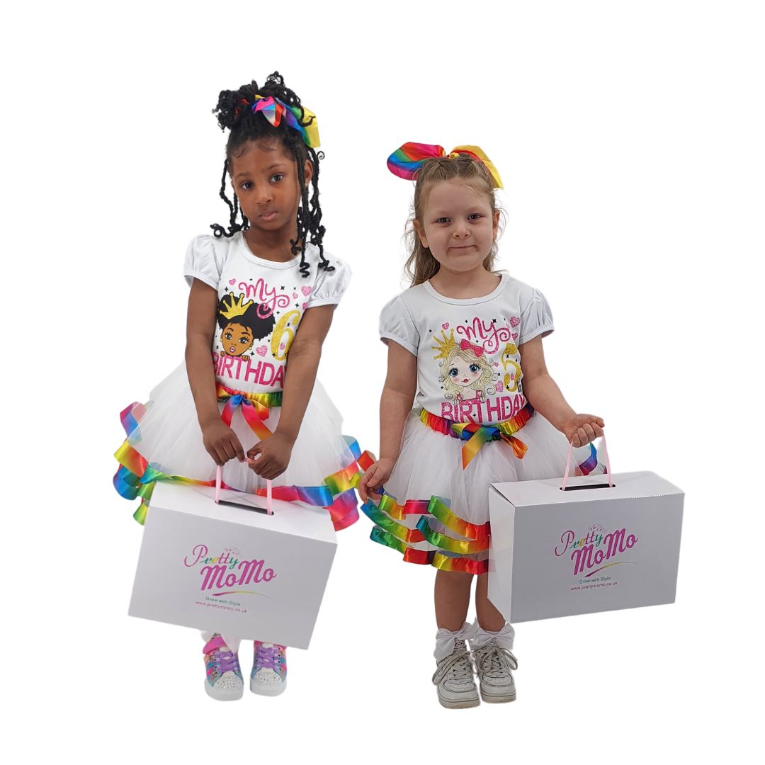 Rainbow Tutu Skirt with Birthday Top