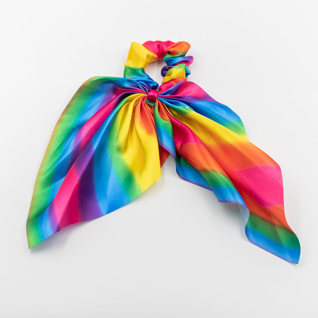 Rainbow Satin Hair Ruffle